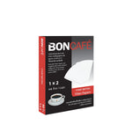 Boncafe 2-inch filter paper for brewing coffee, designed for use with Boncafe drink machines or filters.