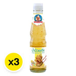 DEK SOM Boon Plum Sauce 350g, three bottles, in clear view, ideal for cooking and dipping in dry grocery category