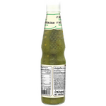 Deksomboon Keto Spicy Green Chilli Seafood Sauce in a jar, showcasing vibrant green chili and seafood ingredients.