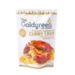 Crab-flavored mini rice cookies in a 40g pack from THE GOLDGREEN, a savory snack confectionery with a golden color.