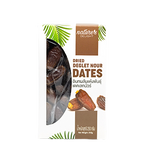 Dried dates from Nature's Delight in a clear bowl, showcasing their rich, wrinkled texture as a healthy confectionery snack.