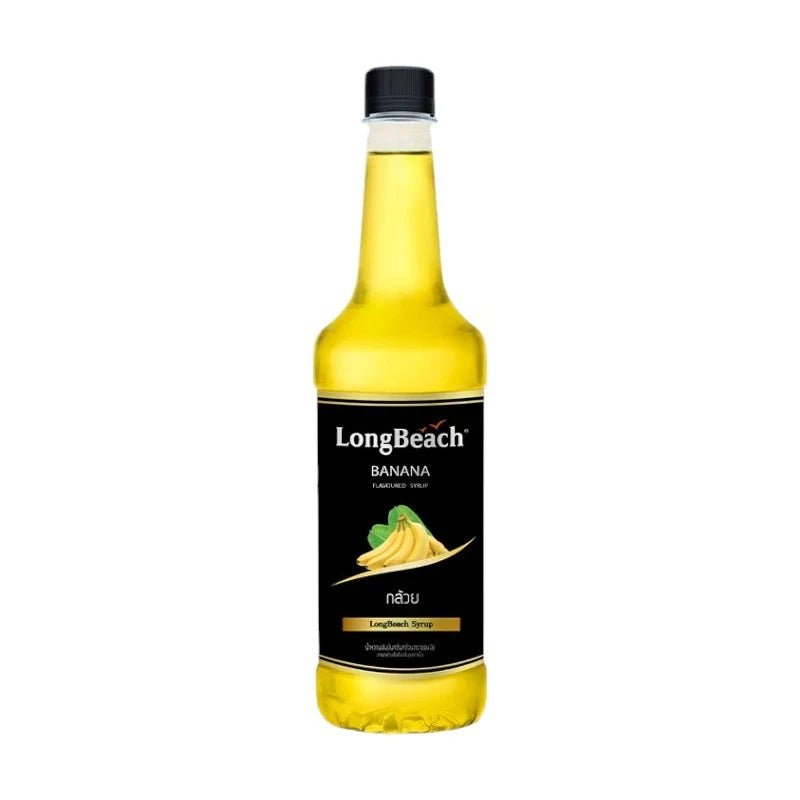 LongBeach Japanese Banana Syrup 740ml bottle showing the label and packaging for dry grocery use.