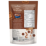 Chiatoro Super Granola in dark cocoa flavor, shown in a close-up image of the crunchy, chocolatey cereal in a bowl.