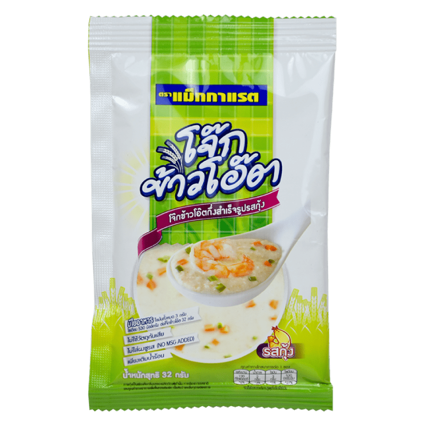 McGarrett Shrimp Flavored Instant Oats Porridge in a bowl, ready to enjoy, showcasing the shrimp flavor and creamy texture.
