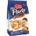 Lago Wafer with cocoa cream filling, layered confectionery snack with crispy wafer and smooth chocolate coating.