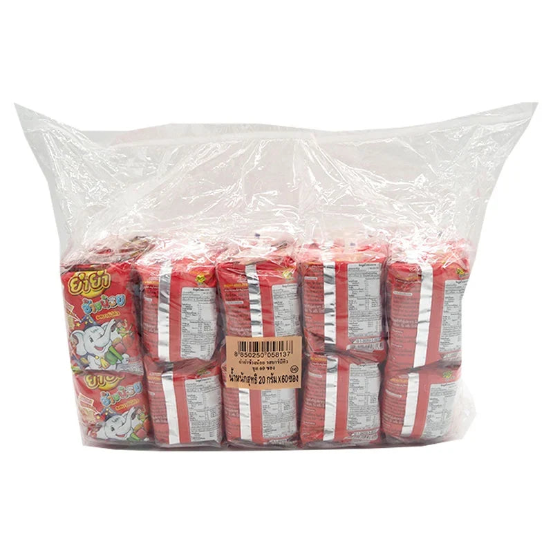 YUMYUM Chang Noi Instant Noodle Barbecue flavor, 20g x 60 packs, dry grocery product with noodle packets and seasoning.