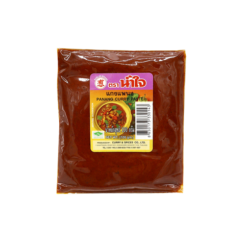 Nam Jai Panang curry paste jar from the grocery product line, showcasing the authentic Thai curry paste with vibrant label and packaging.