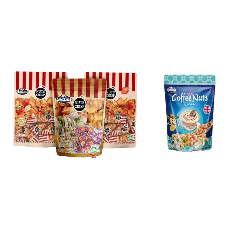 Nezline Tubtab Nut Snacks featuring almonds, pistachios, and cashew nuts in a clear container, ready to enjoy as confectionery.