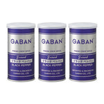 GABAN Ground Black Pepper in a clear spice jar, showing finely ground black pepper, used as a versatile dry grocery seasoning.