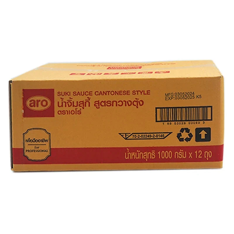 ARO Sukiyaki Sauce 1kg bottle, part of a 12-pack, for Japanese cooking and Asian cuisine in dry grocery category.