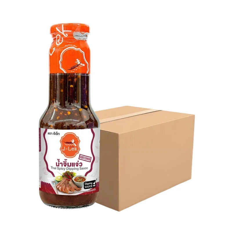 J-LEK Grilled Food Dipping Sauce bottles in 360g package, dry grocery product with flavorful sauce for grilled dishes.