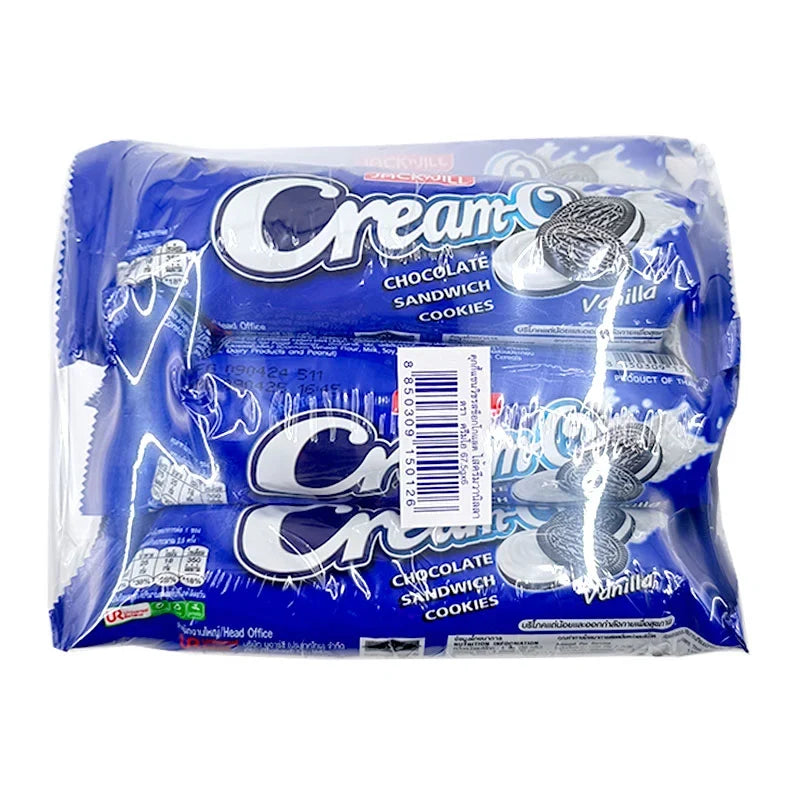 Cream-o Cookies Chocolate Vanilla snack pack, 67.5g x6, CREAM-O dry grocery confectionery with chocolate and vanilla flavors.