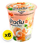 Mama Rice Soup with Shrimp and Garlic, 40g x6 packs, dry grocery product showing the packaged soup mixture and ingredients.