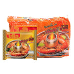 WAIWAI Instant Noodles Tomyum Kung flavor, dry grocery, 60g x10 pack, featuring spicy Thai-style noodle packaging.
