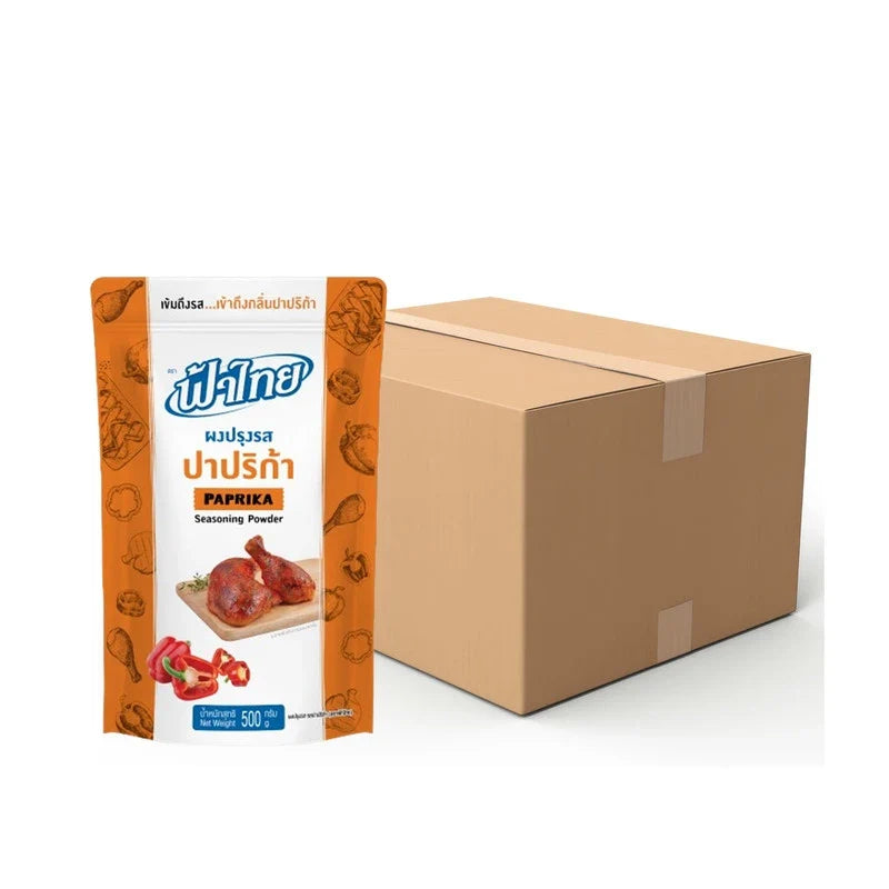 Fathai paprika seasoning powder in 500g pack, dry grocery product with vibrant red paprika spice visible in the image.