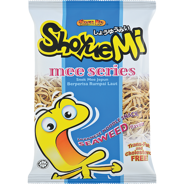 Sho Yue Mi Seaweed Flavour Crisp Noodle Snack in packaging, a crunchy confectionery snack with seaweed flavor.