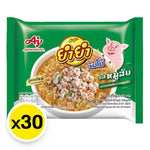 YUMYUM Jumbo Instant Noodle Minced Pork Flavor 60g pack, dry grocery product with cooked noodles and minced pork seasoning.