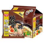 Nissin Premium Bag Tonkotsu Ramen 60g packs, dry grocery, featuring five individual ramen noodle bags with rich tonkotsu flavor