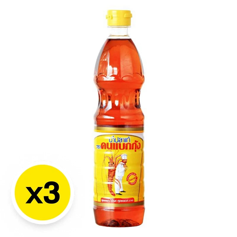 Cook&Lobster Fish Sauce Pet 700ml bottle, three-pack, ideal for cooking and enhancing Asian dishes in dry grocery category.