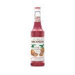 Bottle of Monin Blood Orange Syrup in a 700ml container, ideal for cocktails and beverages in dry grocery.