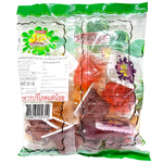 Yogee Mixed Fruit Coconut Jelly, colorful confectionery snack with fruity and coconut flavors, in clear packaging.