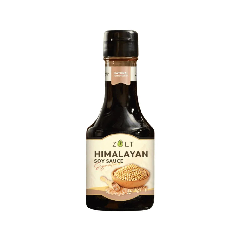 Zalt Pink Salt Soy Sauce in a bottle, showcasing the rich, special recipe for enhanced flavor in dry grocery products.