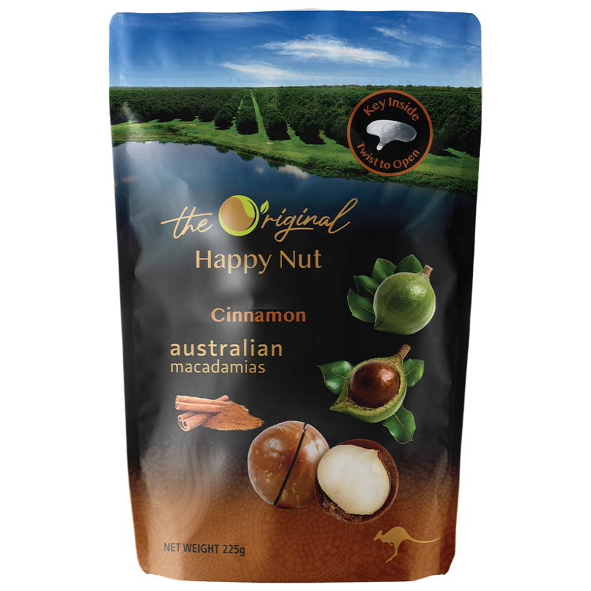 Golden-brown cinnamon confectionery snack from The Original brand, showcasing a crispy, sweet treat with cinnamon coating.