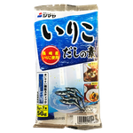 Shimaya Iriko Dashi Karyu Powder in a package, Japanese seafood-based dashi seasoning for cooking and soups.