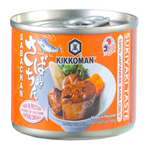 Kikkoman Saba in Sukiyaki Sauce bottle, Japanese grocery condiment with dark soy-based sauce and saba fish flavor.