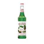 Bottle of MONIN Kiwi Syrup in 700ml size for dry grocery use, featuring vibrant green kiwi flavor and branding on the label.