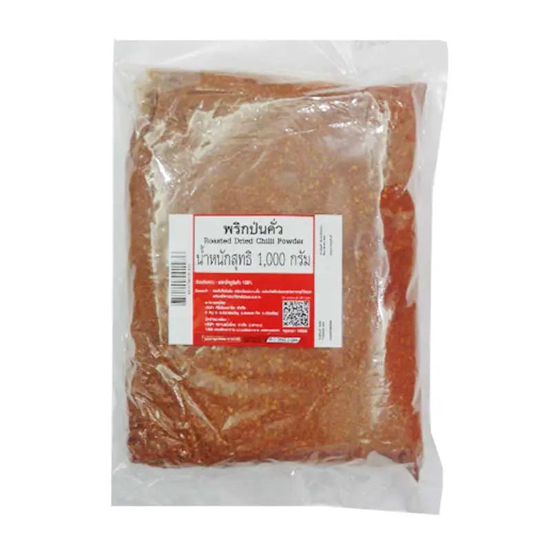 Makro roasted dried chili powder in a 1kg bag, used for cooking and seasoning in dry grocery applications.