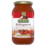 San Remo Bolognese grocery product with pasta and rich tomato sauce in a jar, showcasing the authentic Italian flavor.