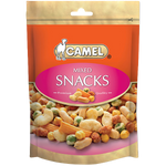 Camel Mixed Snacks confectionery treats with assorted candies and sweets in colorful packaging.