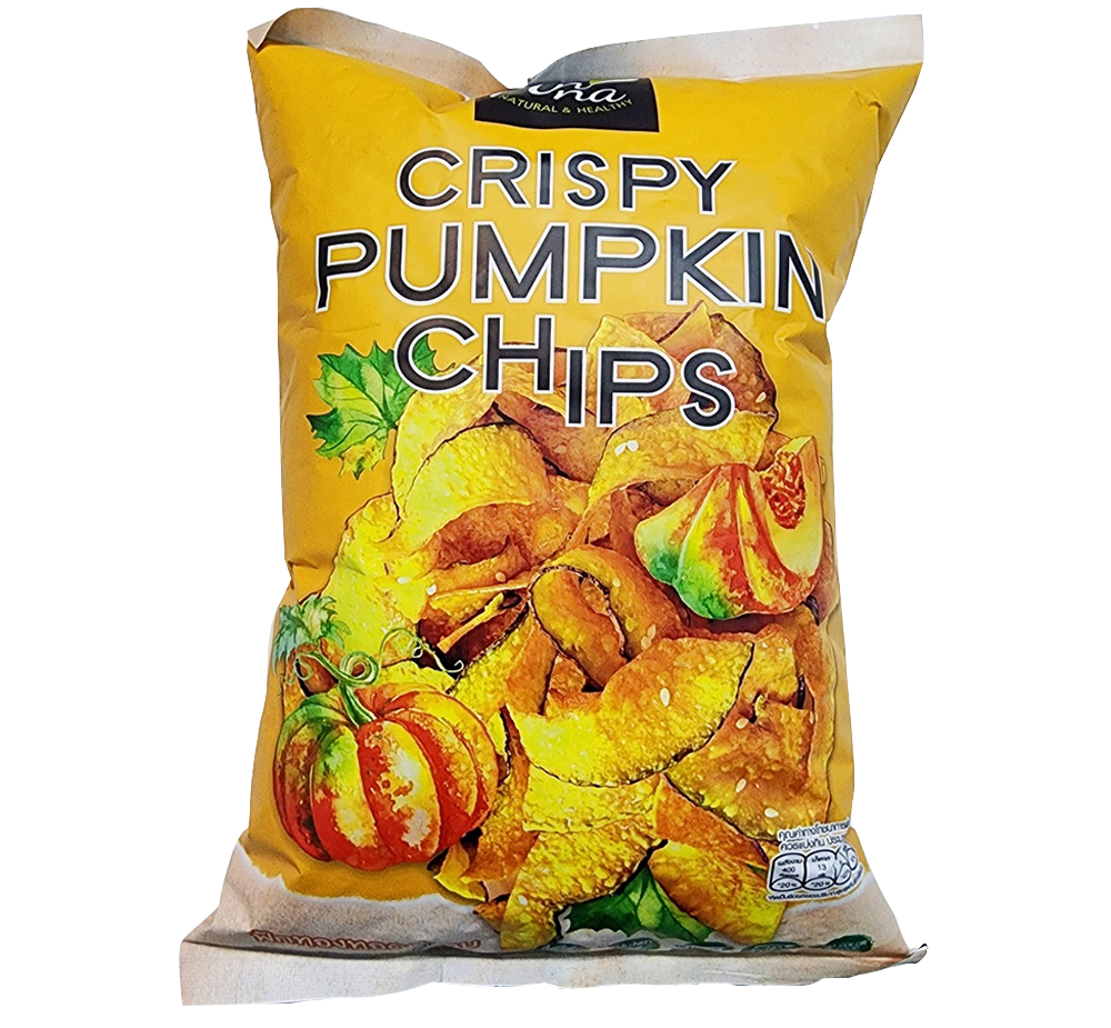 Anna crispy pumpkin chips, a tasty confectionery snack with golden, crunchy pumpkin slices.
