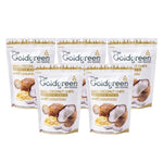 Golden brown crispy coconut bake chips from THE GOLDGREEN in a 50g package, perfect for dry grocery snacking.