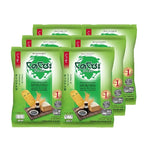 Dozo Crispy Japanese rice snack in 56g packs, showing lightly toasted rice grains in a clear bowl.
