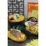 Rabbit Brand Khao Soi noodles 500g package, dry grocery product with traditional Thai-style rice noodle appearance.