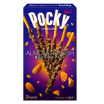 Gulico Pocky Chocolate Crush Almond snack box with chocolate-coated biscuit sticks topped with crushed almonds