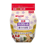 Nisshin Welna violet hakurikiko wheat flour in a packaging bag, used for baking and cooking in dry grocery products.