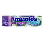 Mentos Incredible Grape Chewy Candies in colorful packaging, showcasing the fruity, chewy confectionery snacks.