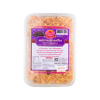 Crispy bakery noodles with raisins from Somjit, showing golden-brown crunchy texture and dried raisins in a bakery snack.