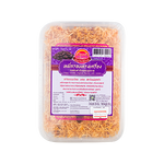 Crispy bakery noodles with raisins from Somjit, showing golden-brown crunchy texture and dried raisins in a bakery snack.