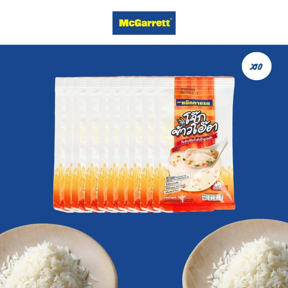 Dry grocery image of Mcgarrett Chicken Flavor Instant Oatmeal Porridge 32g, showing the packaged dry oatmeal product.