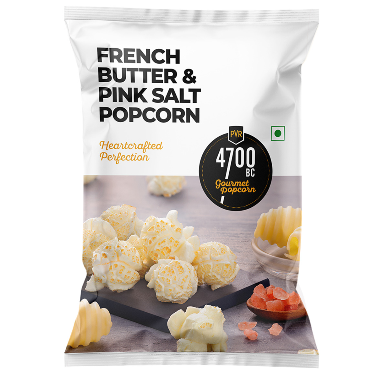 4700bc French Butter & Pink Salt popcorn in a bowl, showcasing the confectionery snack with buttery and pink salt toppings.