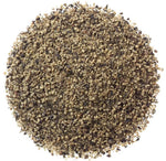 GABAN Ground Black Pepper in a clear jar, showing fine black pepper powder for culinary seasoning and dry grocery use.