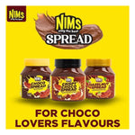 Nims chocolate spread jar, a smooth and creamy dry grocery product with chocolate flavor, labeled with the Nims brand.