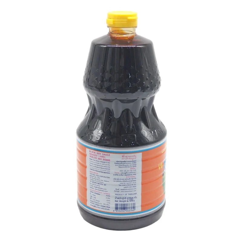 DEK SOM BOON Boon Dark Soy Sauce Formula 5 in 2.7kg bottle, a rich soy sauce for cooking and seasoning in dry grocery products.