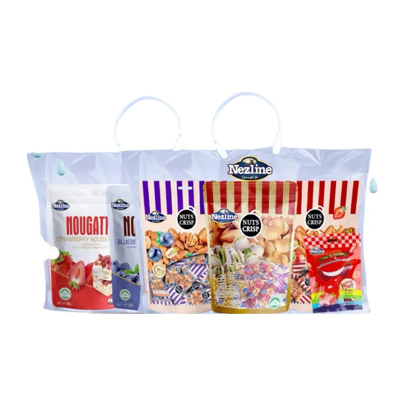 Nezline Nougatto oat, chocolate, and nut crisps snack in 80g package, showing crunchy texture and chocolate coating.