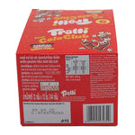 Trolli Sour Cola Club gummy candies in a clear bowl, showing the colorful, chewy snack with sour and cola flavors.