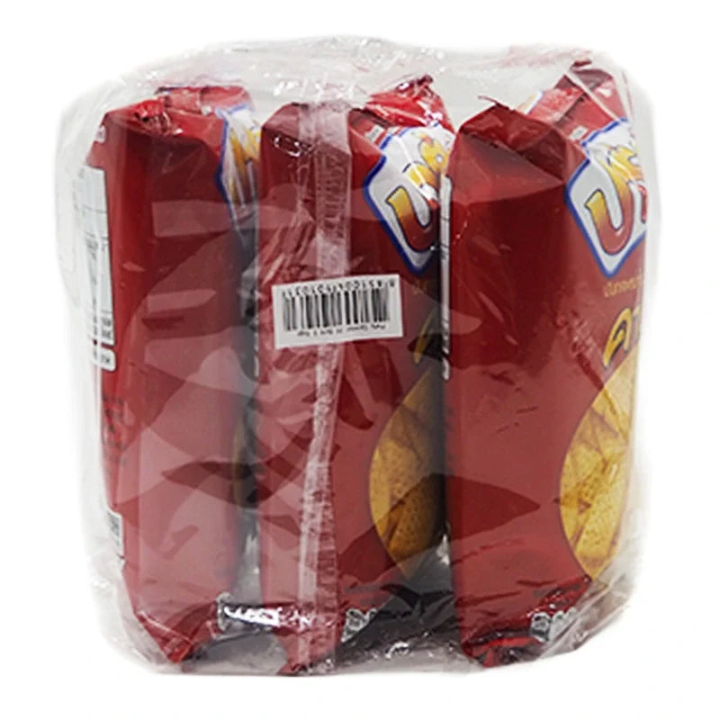 Party brand sweet potato chips coated with butter caramel, 48g x3, crispy snack in a colorful bag, ideal for confectionery lovers.